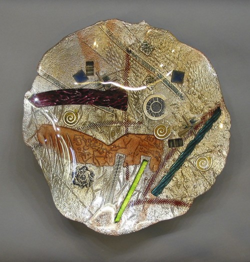 An example of Gerry Newcomb’s kiln-cast glass artwork.