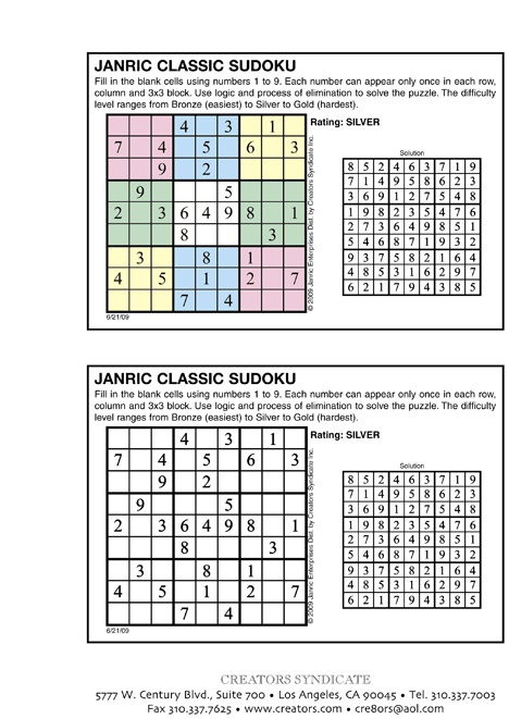 Islands Weekly Sudoku