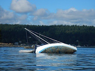 The sailboat ran aground on Sept. 20.