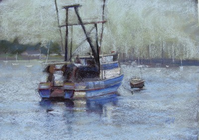 The painting pictured here “Fog Lifting