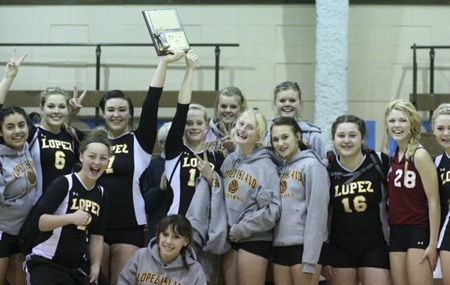Lopez Volleyball team finishes second in the 2011 1B Tri-District Tournament.