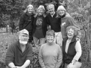 The artists participating in Sculpture in the Garden. Back row: Lavelle Foos