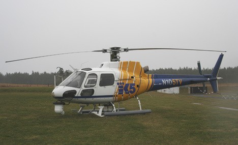 The King 5 News helicopter landed on the Lopez High School football field last week.