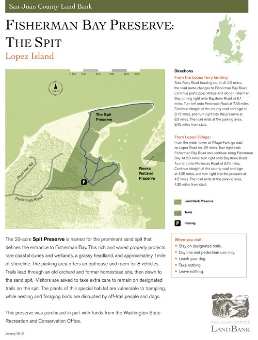 San Juan County Land Bank's Fisherman Bay Preserve map