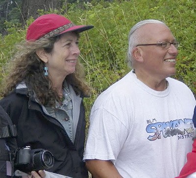 Marcia deChadenedes (BLM San Juan Islands National Monument Manager) and Nick Teague (BLM Recreation Specialist) at the 2013 Patos Lighthouse birthday party.