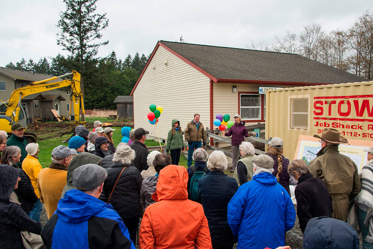 Contributed photo/ Robert S. Harrison Photography                                An audience watches as the ground is broken for the new LIFRC/Lopez Fit building on March 29.