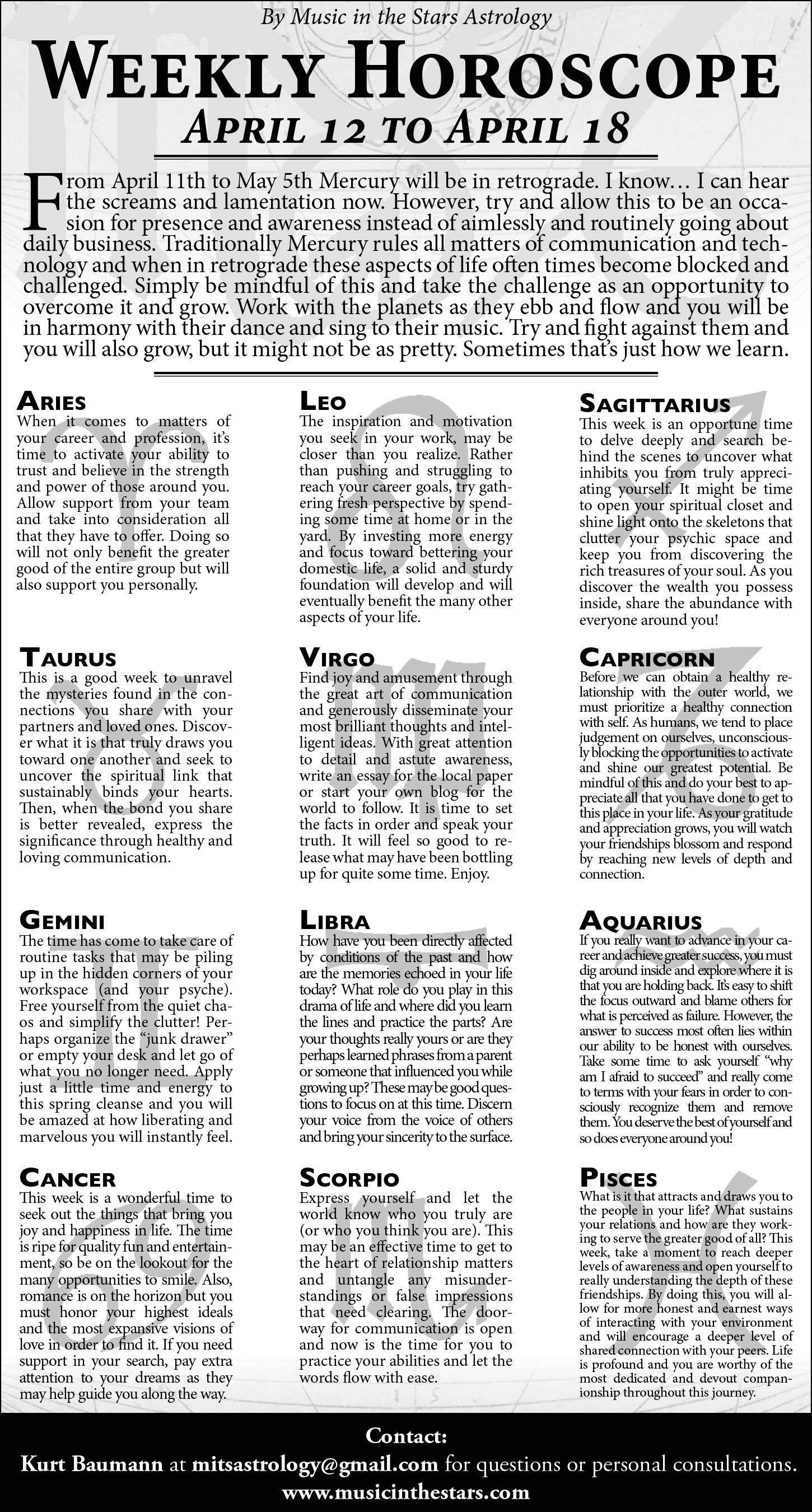 Weekly Horoscope | April 12–18
