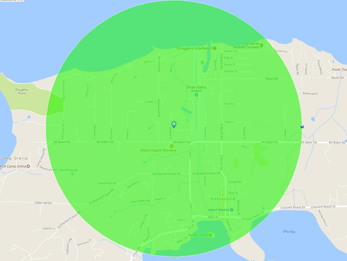 One-mile evacuation radius