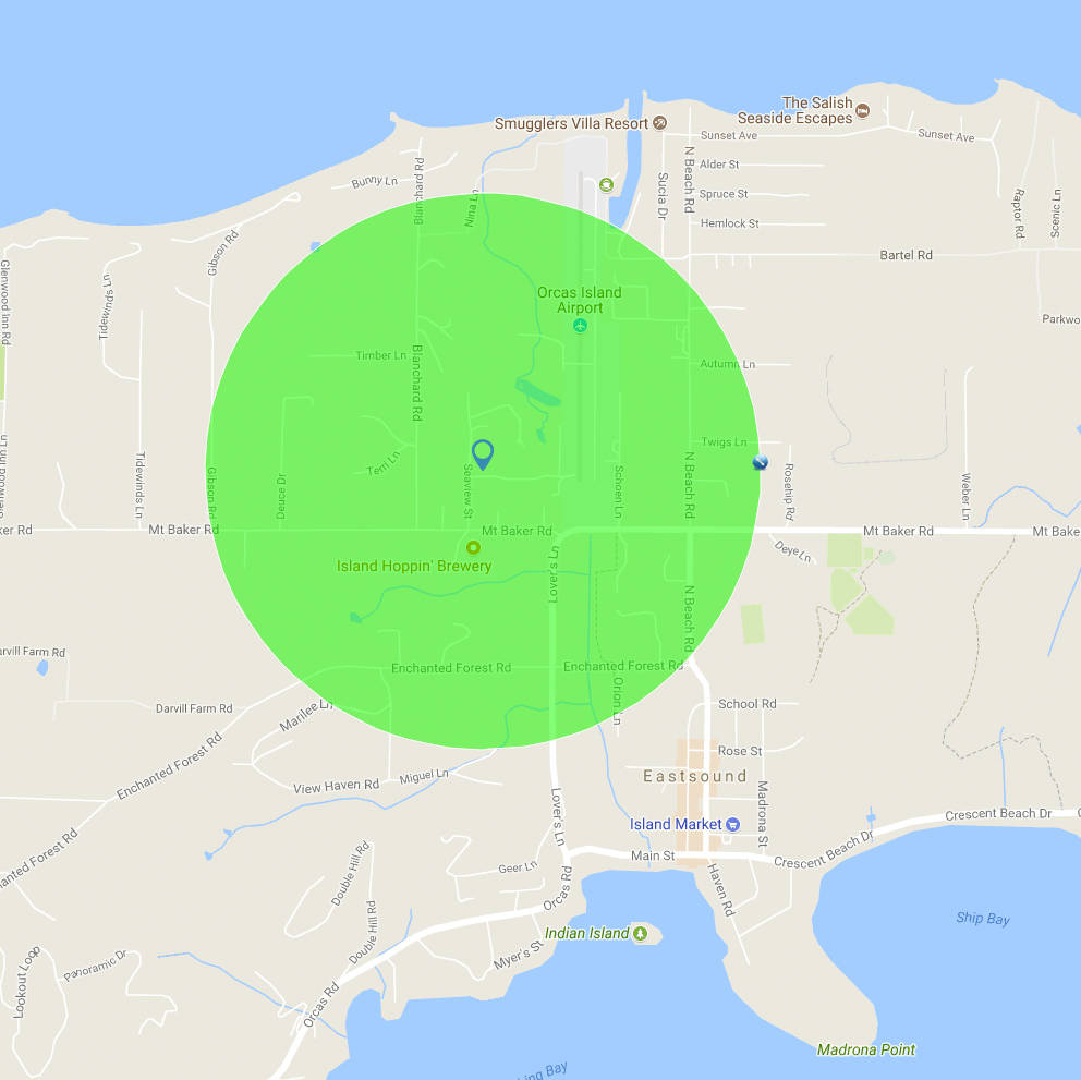 1/2 mile evacuation radius of property