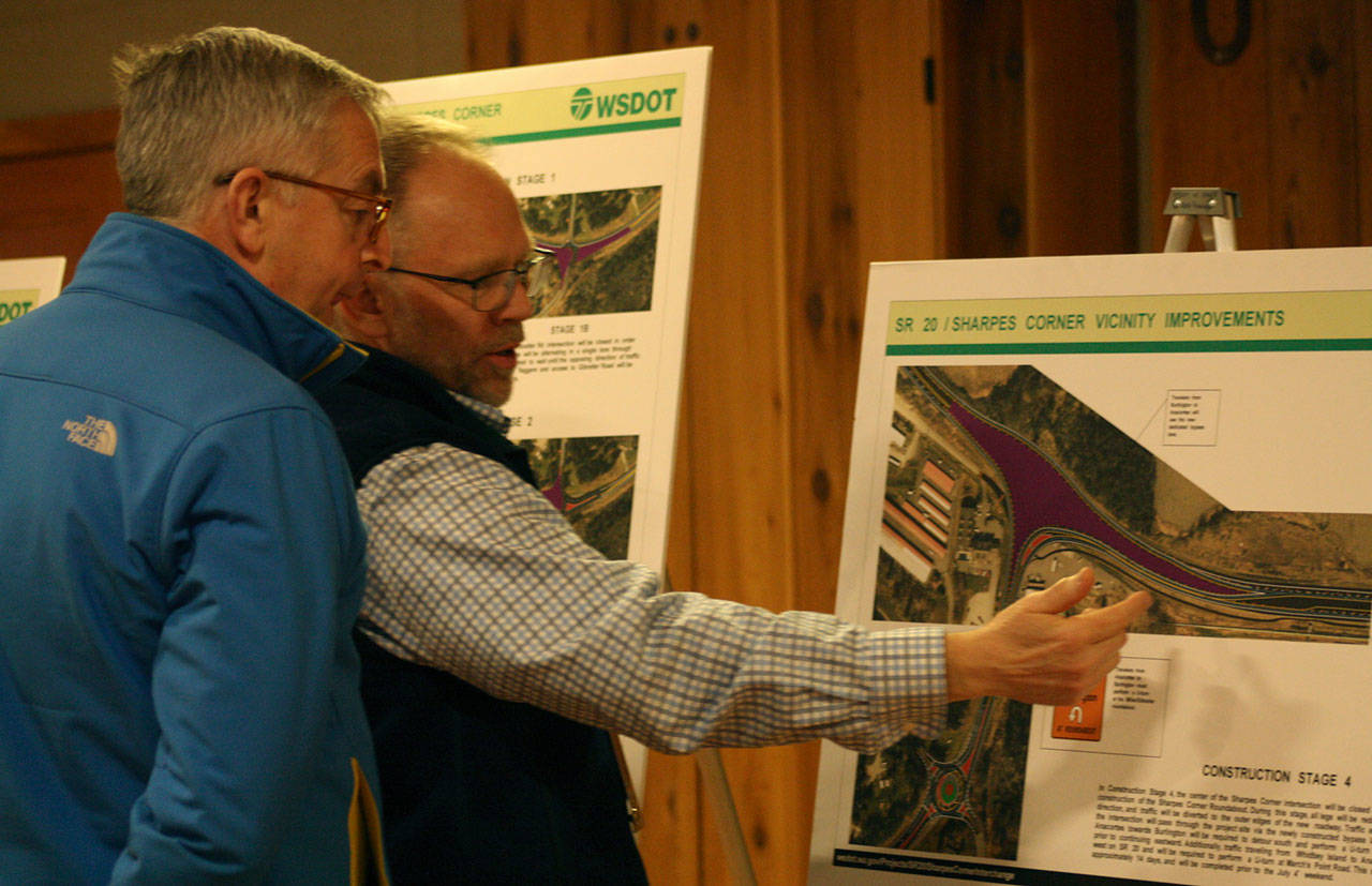 Staff photo/Hayley Day                                Todd Carlson, Washington State Transportation Department planning manager, explains the project at Brickworks on Feb. 13.