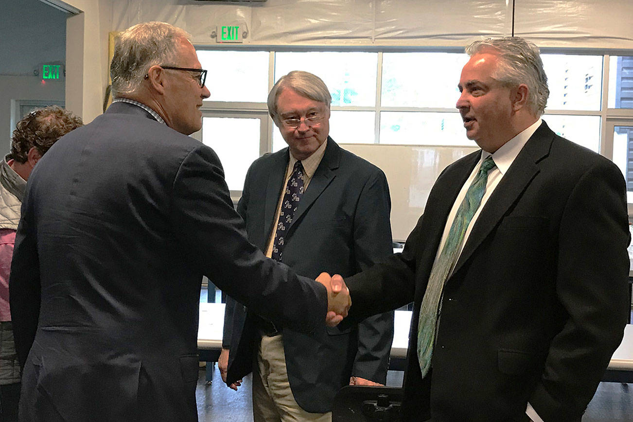Gov. Inslee meets with OPALCO to talk broadband, clean energy and electric ferries