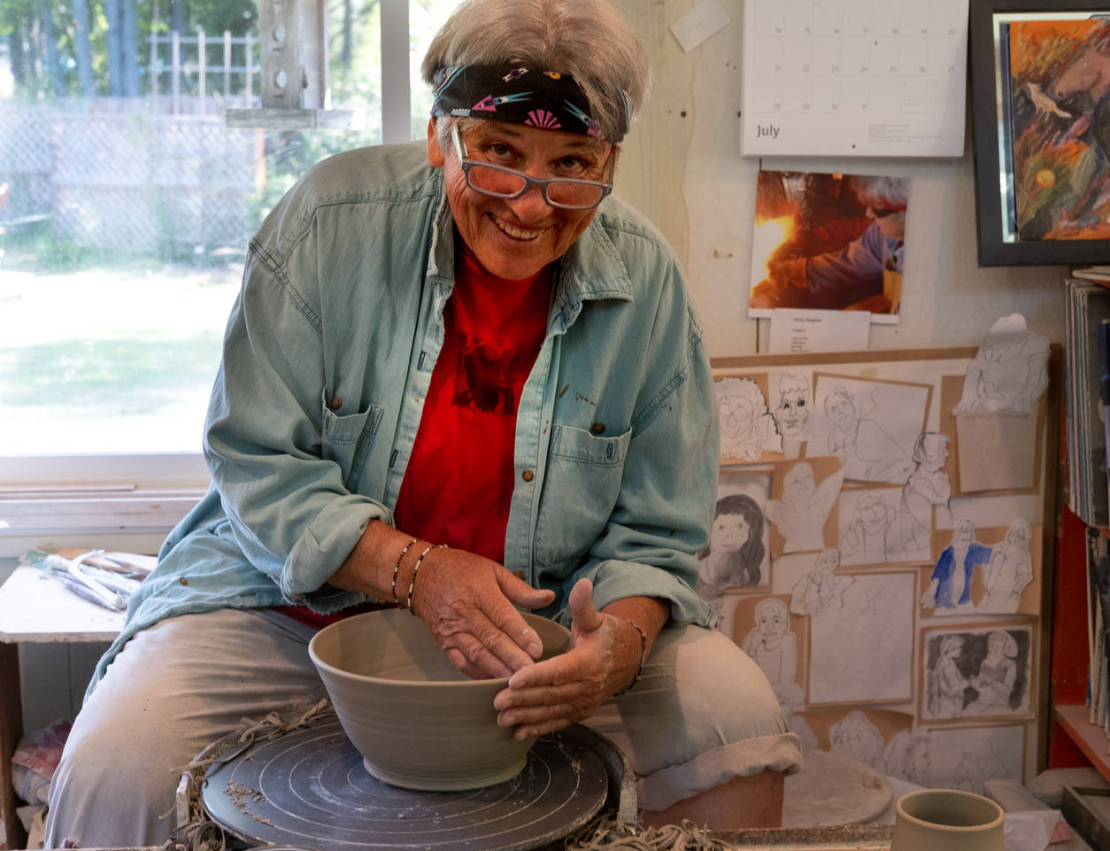 Contributed photo                                Artist Nancy Bingham at work in her studio.