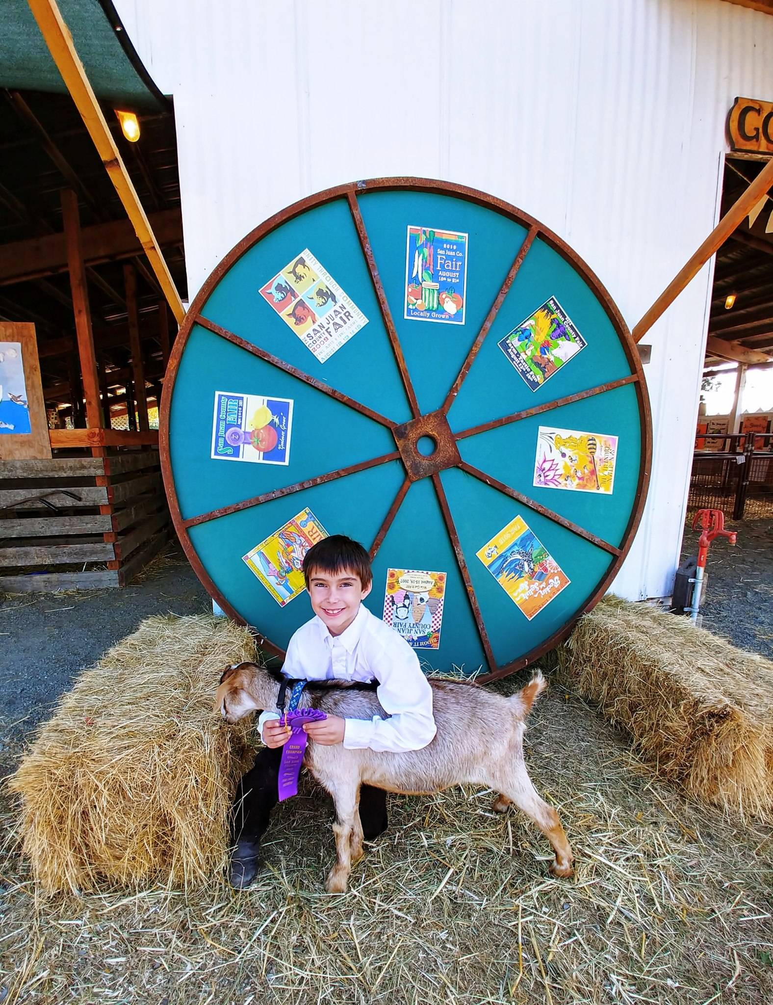 Kyle Willis/Contributed photo                                Colby Willis with his Open Grand Champion Kiko goat, Chocolate Cake.