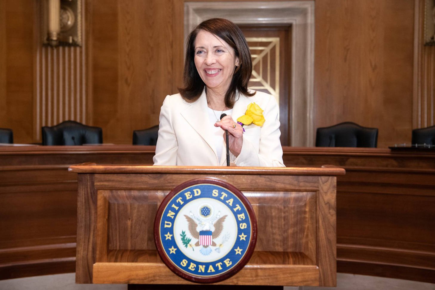 Sen. Maria Cantwell (D-WA) speaks at a Housing Advocacy meeting in this file photo from her website.