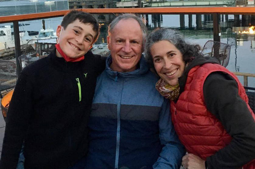 Tony Parkin (center), the new executive director of the Islands’ Oil Spill Association, and family. (Contributed photo)