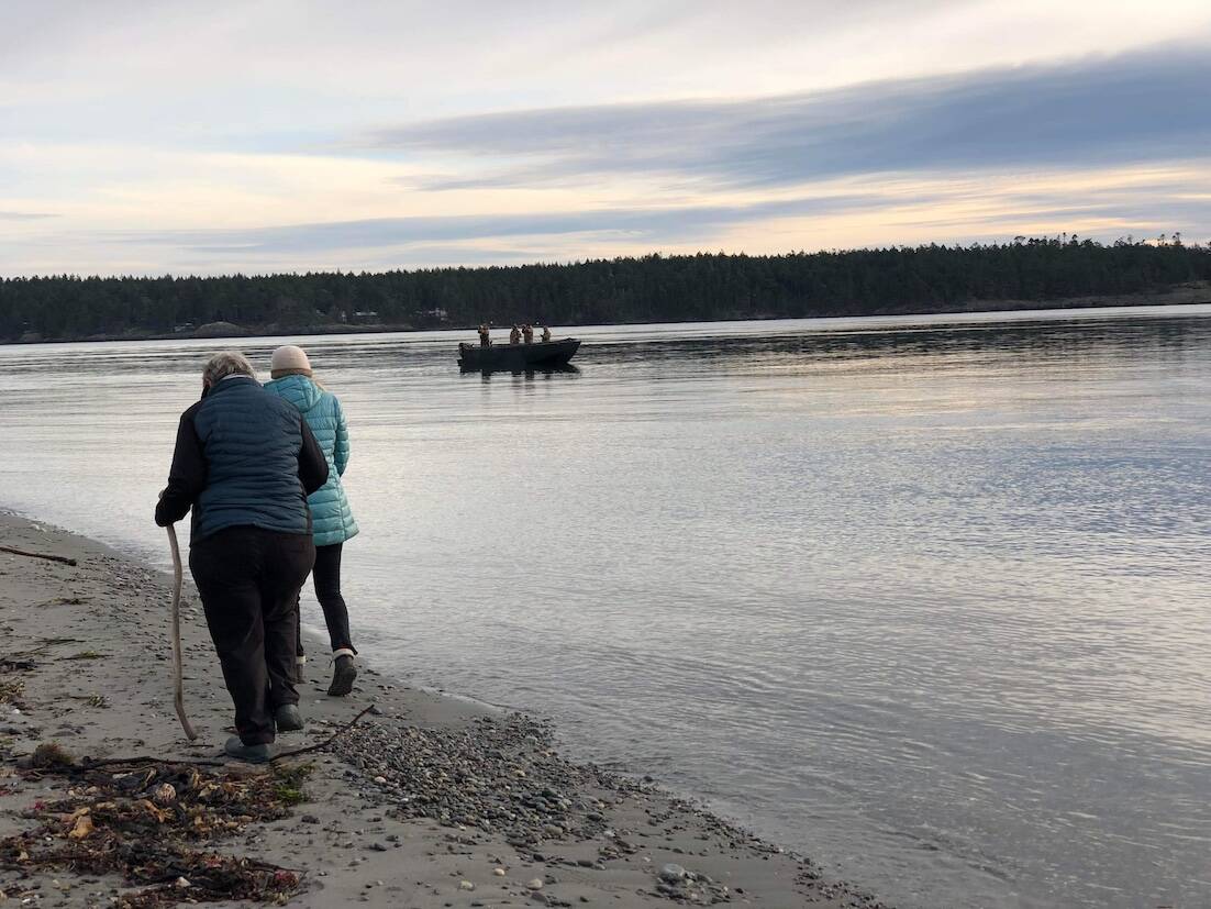 Courtesy photo/ Cynthia Brast
Twp islanders taking a stroll near the cape of San Juan while waterfowl hunters are nearby.