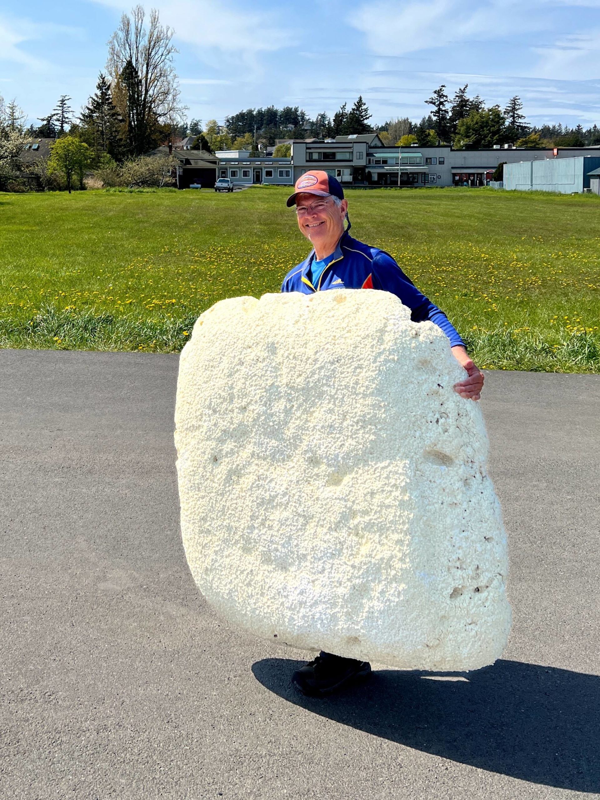 Contributed photo
Jim McNairy from San Juan Island carries a large piece of Styrofoam he collected from Jakle’s Lagoon.