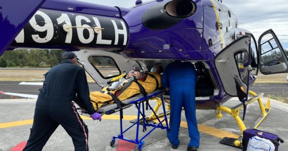 Colleen Smith/staff photo
A patient being flown with Airlift Northwest.