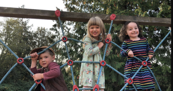 Contributed photo/Left to right: Friends Wesley and Rowan join Chamber director Andrea Huss' daughter, Aria for some outdoor fun.