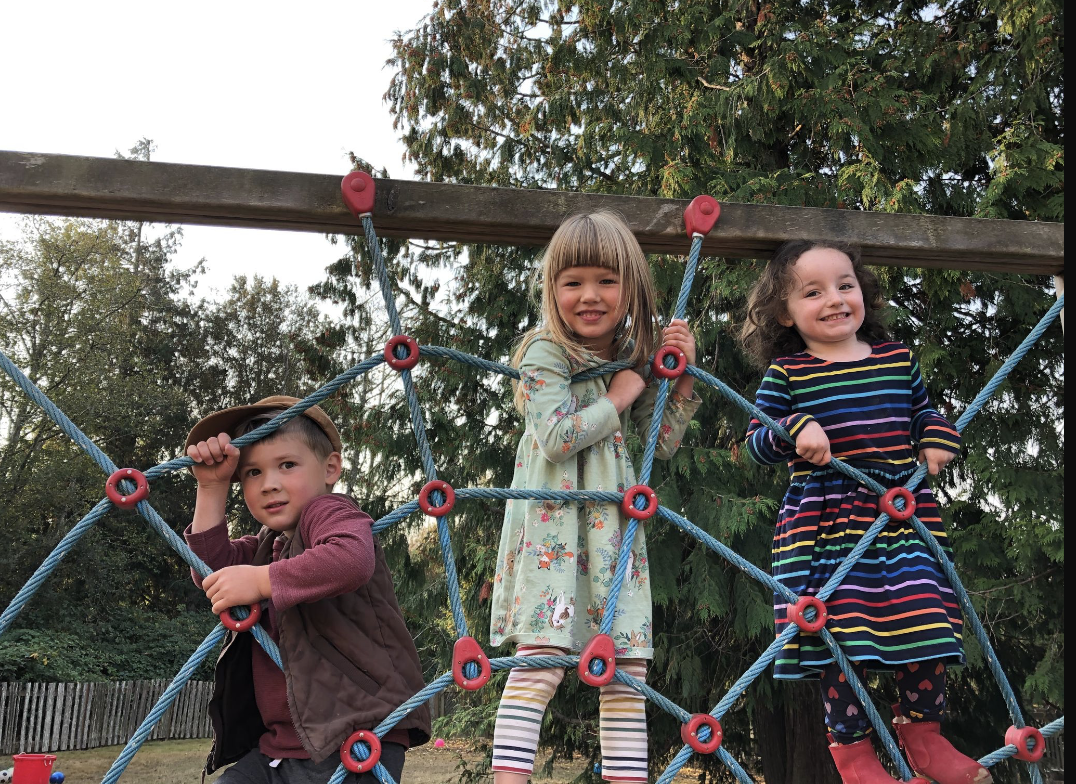 Contributed photo/Left to right: Friends Wesley and Rowan join Chamber director Andrea Huss' daughter, Aria for some outdoor fun.