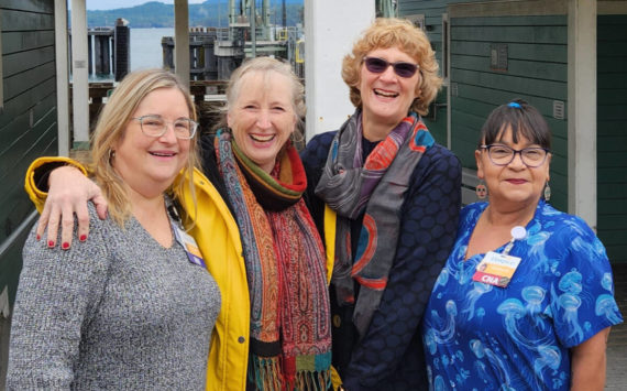 Elizabeth Schaltenbrand, Libby Garcia, Kathryn Clary and Elizabeth Taylor, a few of the nurses who live and work on the islands.