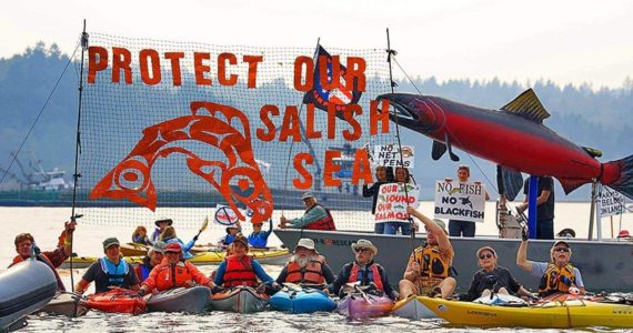 Contributed photo by Wild Fish Conservancy
Protesters for protecting the Salish Sea.