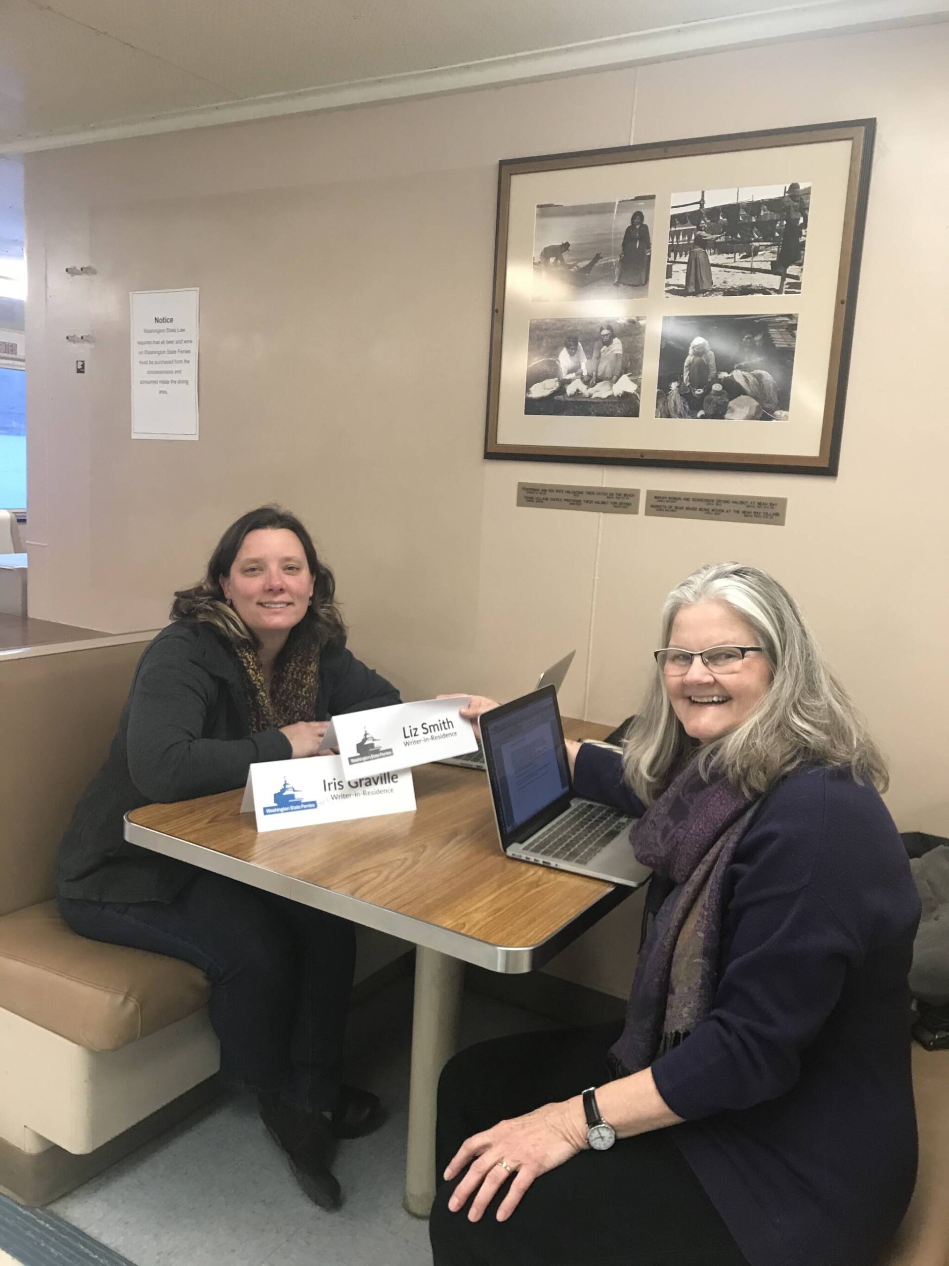 Contributed photo
Liz Smith and Iris Graville, former Writers-in-Residence, Washington State Ferries