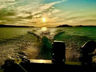 The view from Tom Bridges’ boat.