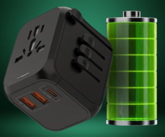 Multi Charge Travel Pro – 4-in-1 International Travel Adapter – Fast Charging USB & USB-C Power Hub – Compact & Lightweight for Global Travelers