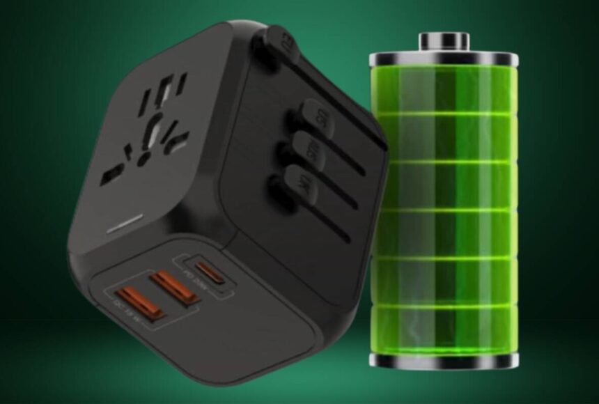 Multi Charge Travel Pro – 4-in-1 International Travel Adapter – Fast Charging USB & USB-C Power Hub – Compact & Lightweight for Global Travelers