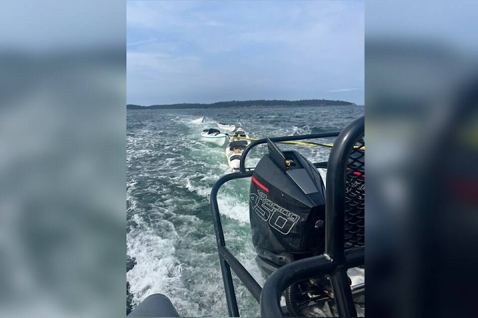 Contributed photo by the RCMP
RCMP helped the U.S. Coast Guard on Thursday (Aug. 14) to rescue 12 kayakers in distress in the San Juan Islands near the Canada-U.S. border.