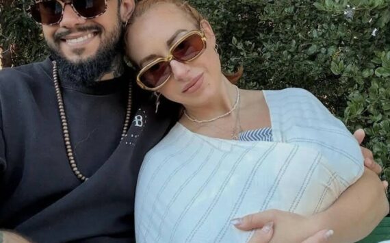 Gui Silva and his wife, Rachel Leidig with their newborn.