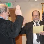 Staff photo/Hayley Day                                Bill Watson, District 1, is sworn into San Juan County Council on Jan. 10.
