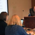 Staff photo/Hayley Day                                Erika Shook, director of San Juan County Community Development, and Linda Kuller, planning manager, present the proposed amendments to the vacation rental permit ordinance.