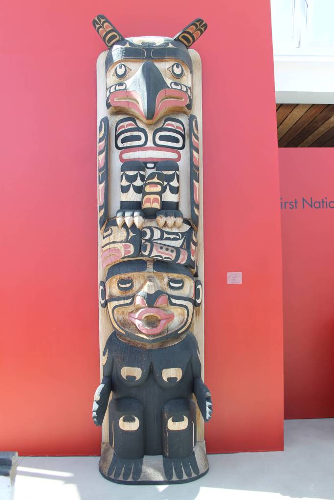 Staff photo, Heather Spaulding. &ldquo;Welcoming Pole&rdquo; by Calvin Hunt.