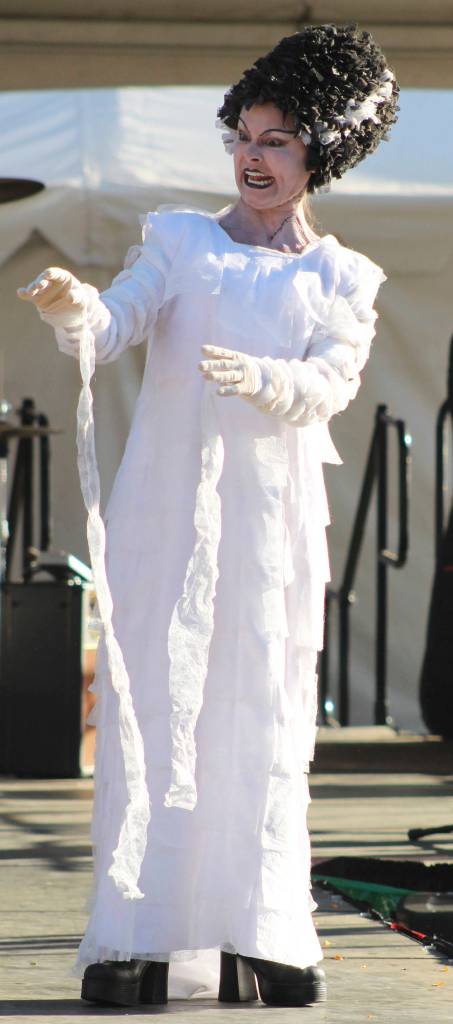 Staff photo/Heather Spaulding                                Participants from the 2016 Trashion Fashion show display their costumes.