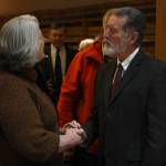 Staff photo/Hayley Day                                Well wishers congratulate San Juan County Superior Court Judge Donald Eaton at his retirement party on Dec. 15.