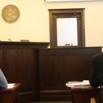 Staff photo/Hayley Day                                San Juan County Senior Deputy Prosecuting Attorney Teresa Barnett, right, and Gerald Grellet-Tinners lawyer Nick Power present at San Juan County District Court on May 30.