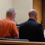Staff photo/ Hayley Day                                Eric A. Kulp and his attorney in San Juan County Superior Court on Aug. 3.