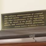 Staff photo/Hayley Day                                A quote from the Federalist Papers hangs in Judge Andrews court.