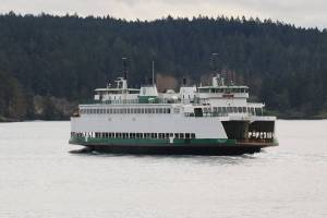 The MV Sealth sails from Orcas to Shaw Island on the afternoon of Jan. 27, 2021. (Mandi Johnson/staff photo)