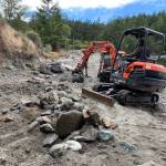 NWC removes unnecessary rock armor from upper beach habitat at Salmon Point community beach. (Contributed photo)