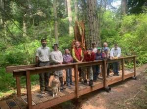 Contributed photo by San Juan County
Volunteers rebuild bridge at Odlin Park.