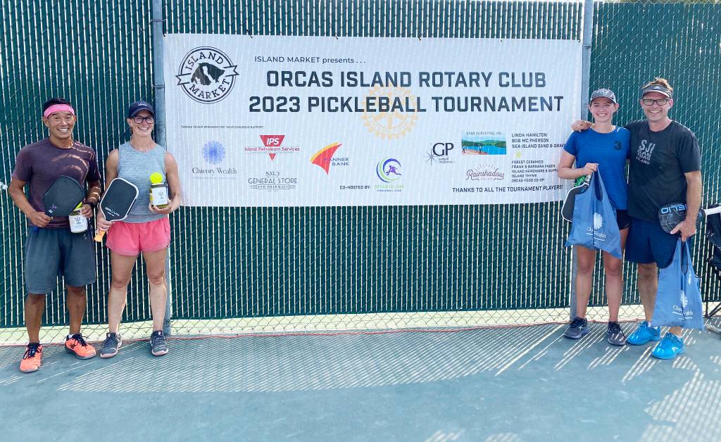 Group A Mixed Doubles finishers: Kevin and Christine Lee (second place), and Leah and Gib Black (first place)/CONTRIBUTED PHOTO