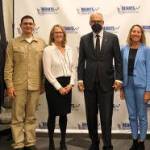 Contributed photo
With Director of Finance and Administration Todd Lamphere, Major Construction Communications Manager Suanne Pelley, Oiler Devon Baxton, Gov. Jay Inslee, WSDOT Deputy Secretary Amy Scarton, System Electrification Program Administrator Matt von Ruden and Chief Sustainability Officer Kevin Bartoy following the meeting