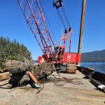 Local contractor A1 Marine e removes a derelict concrete structure from Judd Cove Preserve on Orcas Island.