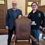 Governor Jay Inslee and Moose Kinsey.