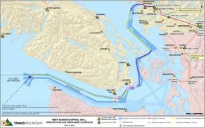 Map of Trans Mountain oil tankers route with current and proposed safety precautions. Credit: Trans Mountain