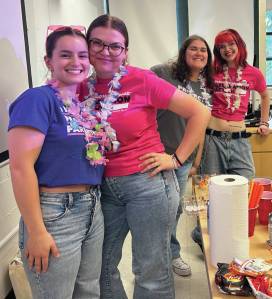 Contributed photo.
From left: Elena Vega de Soto, Sophie Pinck, Genevieve Gujral and Calypso Bettis welcome new members to the University of Washington chapter of Generation Action at the beginning of the 2024 school year.