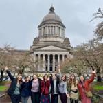Contributed photo.
On March 24, Friends led Friday Harbor High School Eco Club students to Olympia, where they met with 40th District legislators to advocate for environmental policy and the Recycling Reform Act.